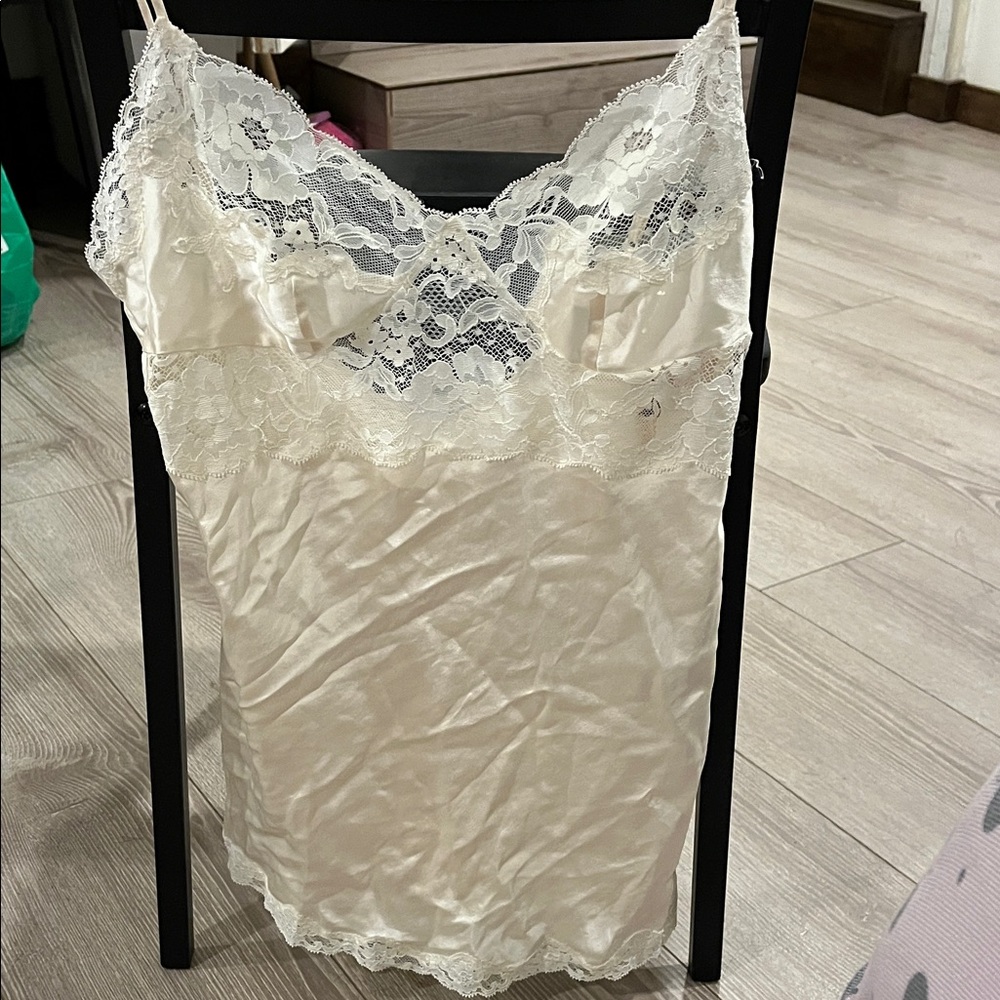 VS. Cream Lace Slip Dress
